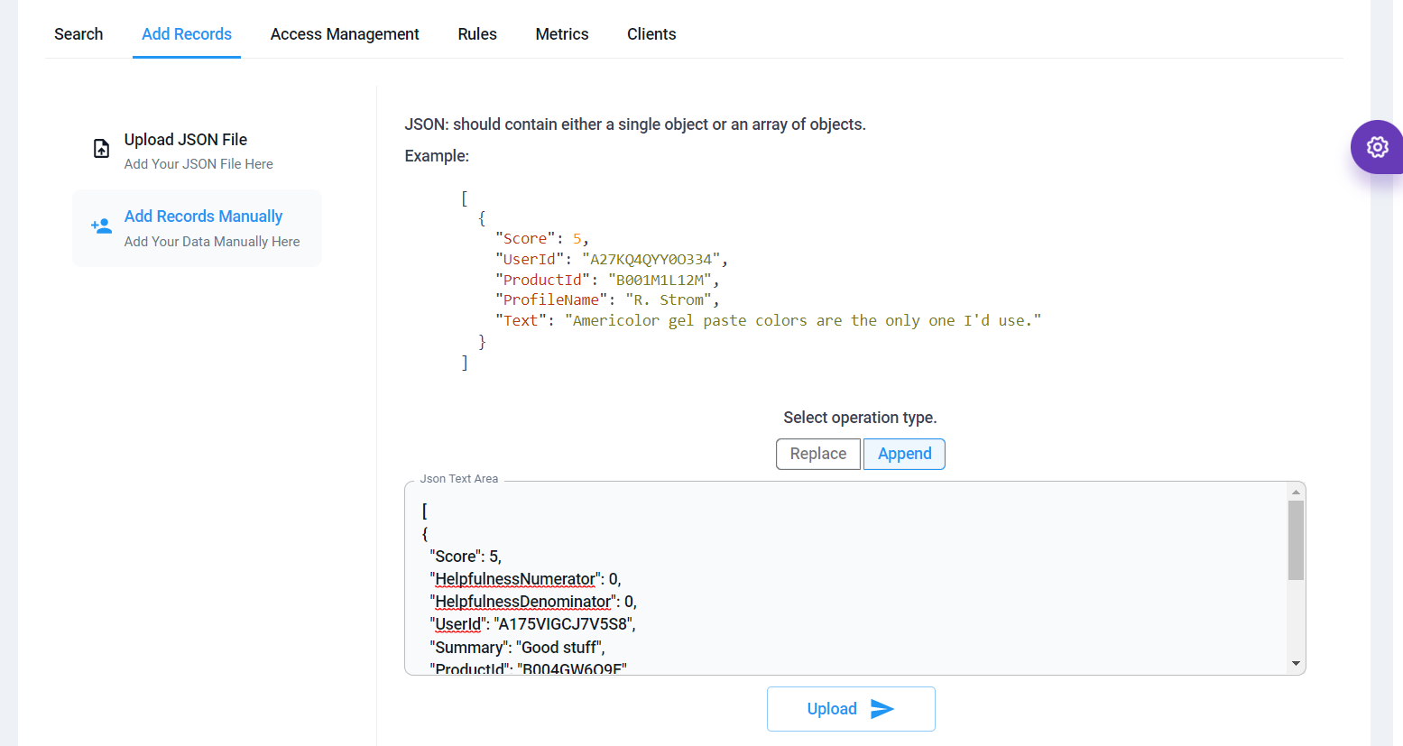 Add Records Manually