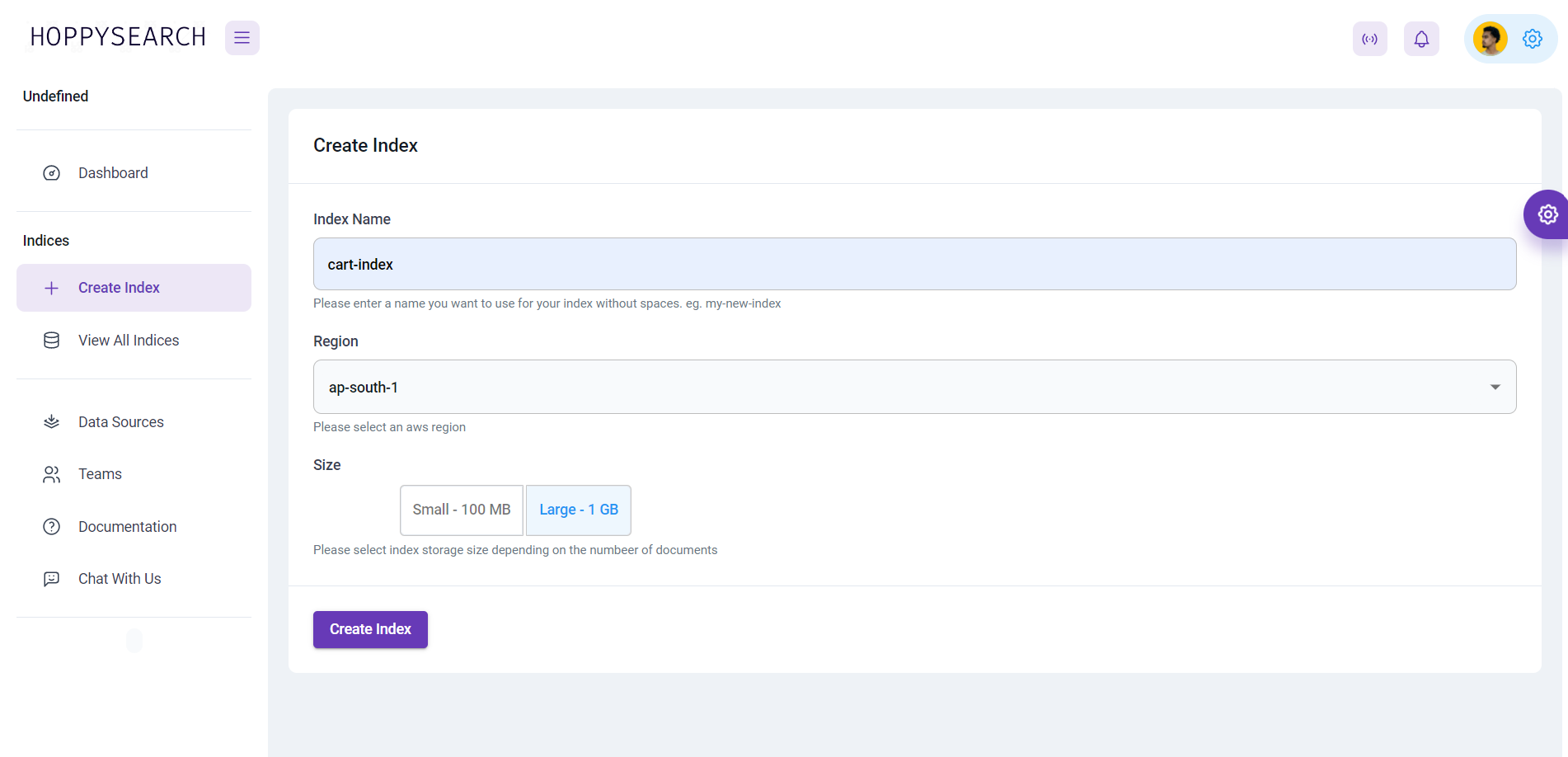 Create an Index