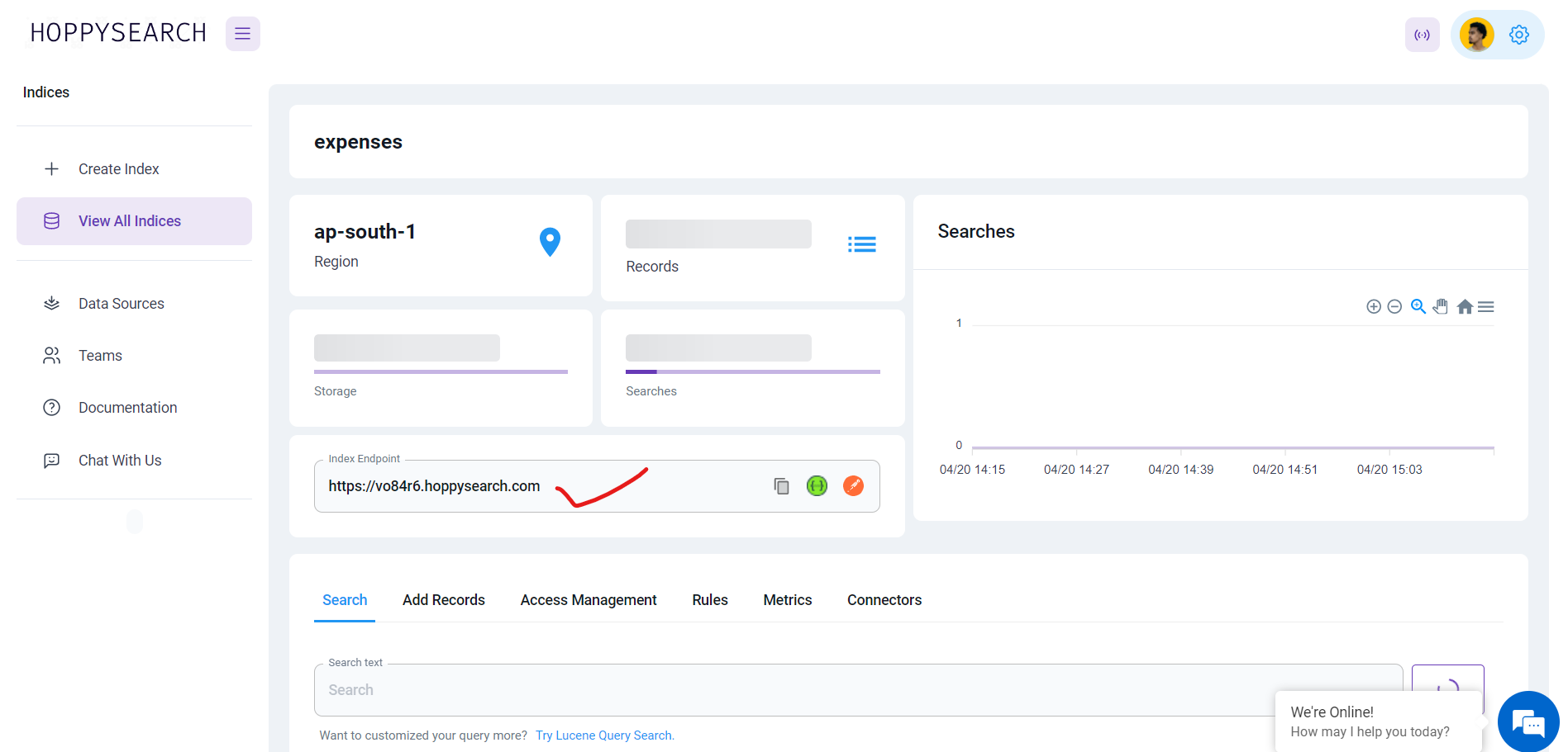 find index endpoint