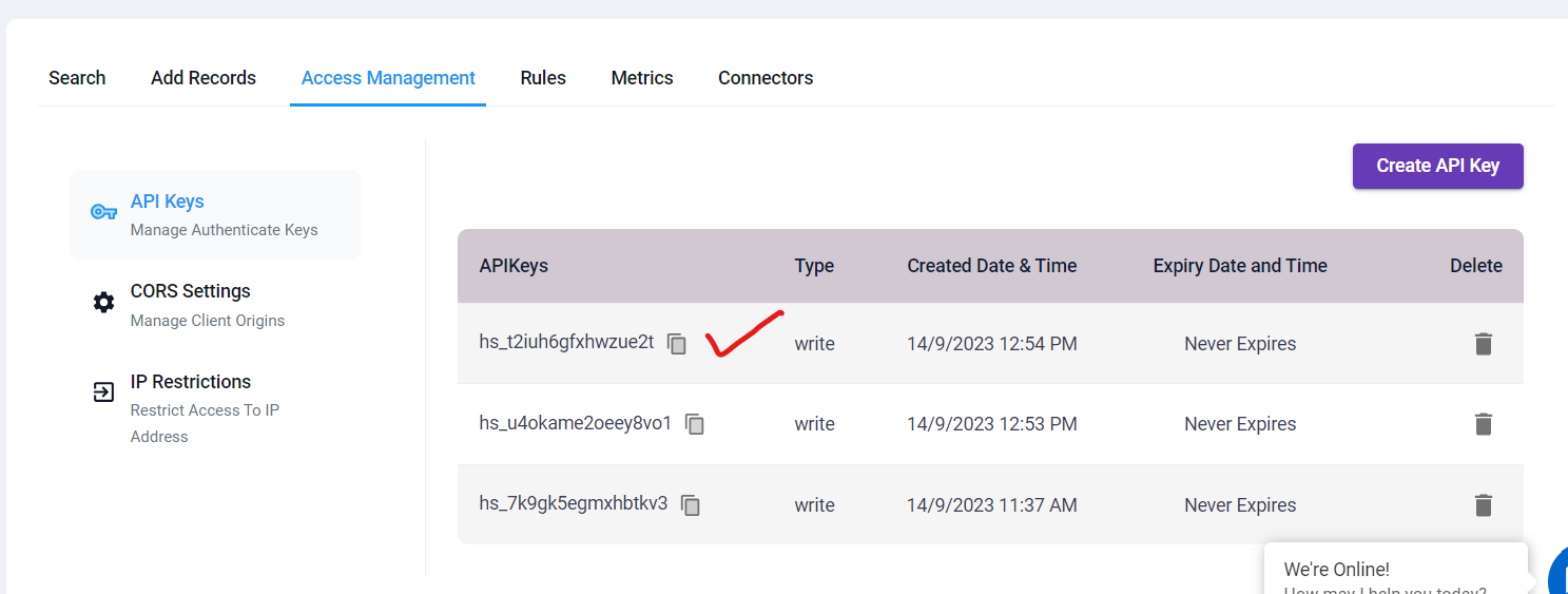 Option API Key